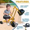stargo Kids Excavator Sand Digger Tricycle with Pedals, Handlebar, Scooper and Rotating Wheel, Ride On Excavator Construction Toy Trike for Toddler Boy view 3