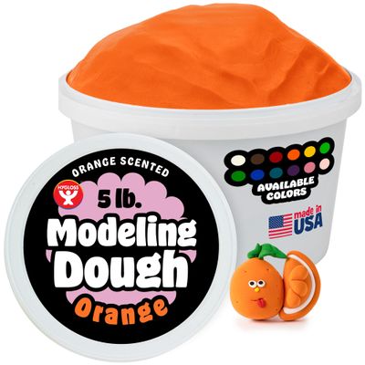 Hygloss Play Modeling Dough for Kids Safe & Non-Toxic Sensory Dough for Arts and Crafts 5 lb Tub Play Clay for Toddler Activities, Preschool Classroom Must-Haves Orange Color, Scented