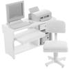 1 Set Miniature Office Desk: Dollhouse Computer Desk Mini Toys for Crafts - Tiny House Wood Computer Model Miniature Office Furniture Ornament for Kids Doll House(White) view 1