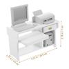 1 Set Miniature Office Desk: Dollhouse Computer Desk Mini Toys for Crafts - Tiny House Wood Computer Model Miniature Office Furniture Ornament for Kids Doll House(White) view 3