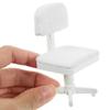 1 Set Miniature Office Desk: Dollhouse Computer Desk Mini Toys for Crafts - Tiny House Wood Computer Model Miniature Office Furniture Ornament for Kids Doll House(White) view 4