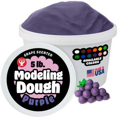 Hygloss Play Modeling Dough for Kids  Safe & Non-Toxic Sensory Dough for Arts and Crafts  5 lb Tub  Play Clay for Toddler Activities, Preschool Classroom Must-Haves  Purple Color, Scented