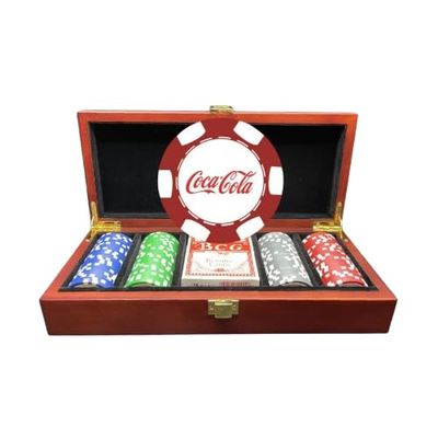 100 Ct. Mahogany Luxury Custom Poker Chip Set - 6 Stripe