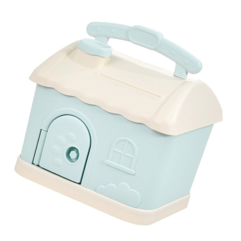 Abaodam 1pc House Shaped Piggy Bank for Boys and Girls Cartoon Coin Container Blue Cute Storage Pot for Coins and Money Encourages Saving Habits for Boy Girl's Rooms