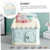 Abaodam 1pc House Shaped Piggy Bank for Boys and Girls Cartoon Coin Container Blue Cute Storage Pot for Coins and Money Encourages Saving Habits for Boy Girl's Rooms view 3