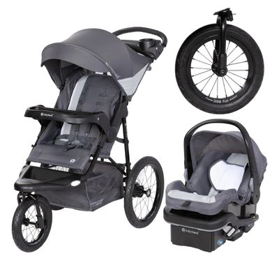 Baby Trend Expedition Zero Flat Jogger Travel System with LED Lights, Dash Grey