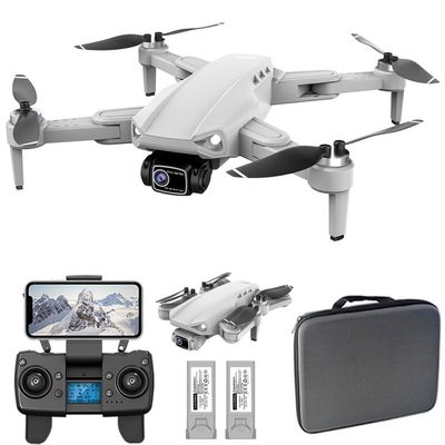 Lozenge Brushless Drone with Camera 4K GPS Drone Follow Me Quadcopter RC Helicopter L900 Pro SE Motorized Adjustment Cam Dual Cameras with Storage Bag (4K Camera&2 Battery&Gray)