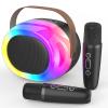 Karaoke Machine for Adults,Portable Bluetooth Speaker with Two Wireless Microphones and Dynamic Lights,Support TF/USB/AUX,Birthday Gifts for Girls/Boys/Men/Women/Family Home Party view 1