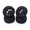 4Pcs 1/10 RC Truck Rubber Tire Wheel Tyre Alloy Wheel Rims Replacement Tire for ZD Racing Buggy Crawler Car RC Model Parts Modification Accessories view 1