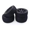 4Pcs 1/10 RC Truck Rubber Tire Wheel Tyre Alloy Wheel Rims Replacement Tire for ZD Racing Buggy Crawler Car RC Model Parts Modification Accessories view 2