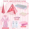Breathffy 4 Set Girls Sleepover Teepee Tent Kit Inflatable Airbed Bedding Fitted Sheet Pink Satin Kimono Robe Eye Shade Slipper Play Washable Slumber Party Tent for Indoor Outdoor Christmas view 2