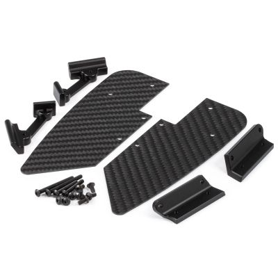 1/10 Carbon LCG Chassis Kit with Molded Bed Sliders Delrin Skid Plate Dual Servo Mount for SCX10 AR44 AR45 Capra F9 TRX4 Axle Gspeed V4 Chassis GS-FS Chassis G-Shot Chassis (Sliders)
