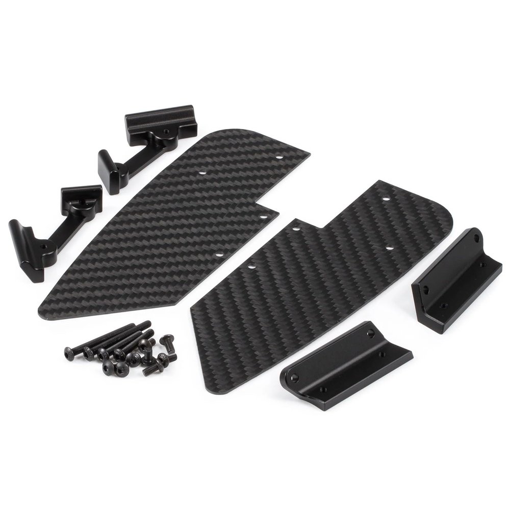 1/10 Carbon LCG Chassis Kit with Molded Bed Sliders Delrin Skid Plate Dual Servo Mount for SCX10 AR44 AR45 Capra F9 TRX4 Axle Gspeed V4 Chassis GS-FS Chassis G-Shot Chassis (Sliders)