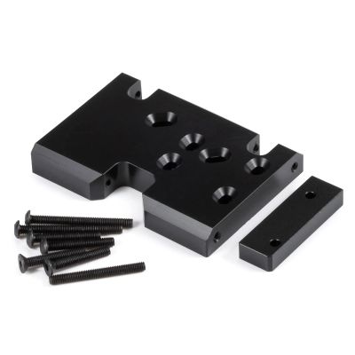 1/10 Carbon LCG Chassis Kit with Molded Bed Sliders Delrin Skid Plate Dual Servo Mount for SCX10 AR44 AR45 Capra F9 TRX4 Axle Gspeed V4 Chassis GS-FS Chassis G-Shot Chassis (Skid Plate Black)