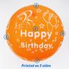 30Pcs Orange Birthday Balloons 12In Printed Latex Balloons with "Happy Birthday"for Kids Birthday Party Decoration view 3