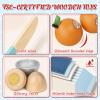 Lehoo Castle Wooden Play Food Set - Montessori Cutting Fruit Egg Bread, Pretend Breakfast Food Toys for Kids Kitchen, Educational Toddler Toys 3-5 Years, with Storage Bag, Birthday Gift for Boys Girls view 4