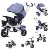 Kids Tricycle for Riders Ages 18 Months+,5-in-1 Tricycle Stroller,Adjustable Push Handle, Rotatable Seat,Retractable Canopy,Folding Baby Tricycle,w/Detachable Guardrail, Footrest,Gray view 1