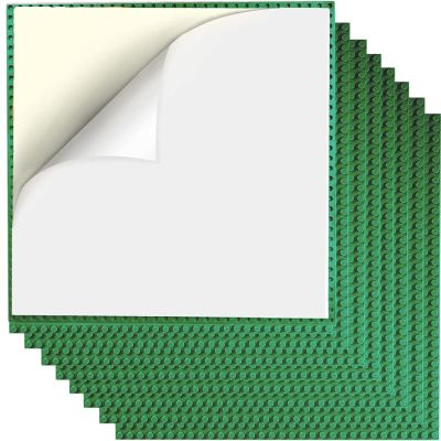 JNZong 8 Pack Peel and Stick Baseplates, Stickers Baseplates, Compatible with All Major Brands - 10 inch x 10 inch (8 Green)