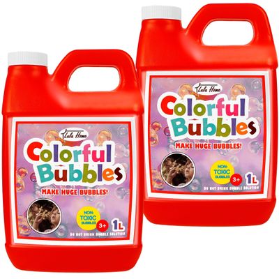 Lulu Home 2 Packs Bubble Concentrated Solution, 2 L/ 67.6 OZ Bubble Refill Solution for Kids Bubble Machine, Giant Bubble Wand, Bubble Blower, Halloween/Birthday Party Favors - Up to 5 Gallons