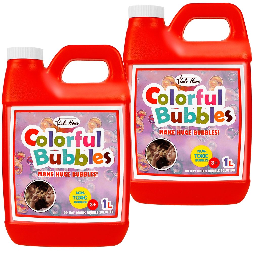 Lulu Home 2 Packs Bubble Concentrated Solution, 2 L/ 67.6 OZ Bubble Refill Solution for Kids Bubble Machine, Giant Bubble Wand, Bubble Blower, Halloween/Birthday Party Favors - Up to 5 Gallons