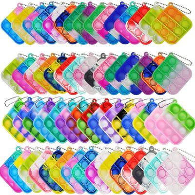 100pcs 2in Random Pop Bubble Fidget Sensory Toys, Pop Toy Bulk for Party Favor, Classroom Student Prizes Easter Basket Goodie Bag Stuffers Christmas Valentine Gift for Kid