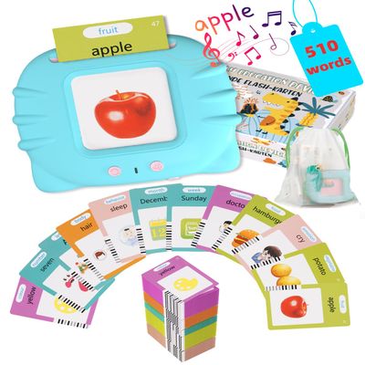 510 Words Talking Flash Cards Toddlers, Learning Montessori Toddler Toys for Boys Girls Ages 1 2 3 4 5 6 Year Old Kids, Autism Sensory Toys for Autistic Children, Christmas Birthday Gifts for Toddlers