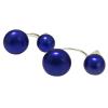 FUKUSA New Natural Button Pearl Earring for Women Wedding 925 Sterling Silver Jewelry Double Pearl Earring (Dark Blue) view 1