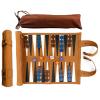 Leather Travel Backgammon Chess Set, Roll Up Folding Classic Board Game Travel Backgammon Set with Drawstring Bag, Portable and Lightweight view 1
