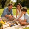 Leather Travel Backgammon Chess Set, Roll Up Folding Classic Board Game Travel Backgammon Set with Drawstring Bag, Portable and Lightweight view 2