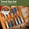 Leather Travel Backgammon Chess Set, Roll Up Folding Classic Board Game Travel Backgammon Set with Drawstring Bag, Portable and Lightweight view 3