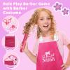 GAGAKU Pretend Hair Salon Toys for Girls,Pretend Makeup for Toddlers Dress Up Beauty Salon Set Stylist Kit with Hair Dryer Apron Curling Flat Scissors Accessories Girl Gifts view 3
