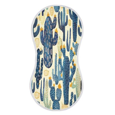 GOODOLD Cactus Pattern Beige Muslin Baby Burp Cloths - Super Absorbent and Soft Burping Rags - Cotton Burp Clothes Set for Boys and Girls, 1 Pack