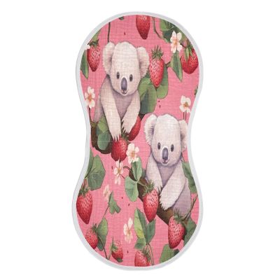 GOODOLD Strawberries and Koalas Muslin Baby Burp Cloths - Super Absorbent and Soft Burping Rags - Cotton Burp Clothes Set for Boys and Girls, 1 Pack