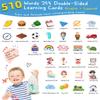 510 Words Spanish English Bilingual Talking Flash Cards for Toddlers 1-3, Pocket Speech Learning Montessori Toys for Kids, Sensory Therapy Preschool Educational Christmas Birthday Gifts for Boys Girls view 3