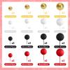BOUBONI 48 Pcs Balls Cake Topper Decorations Balloon Cupcake Toppers Foam Cake Topper Balls Cake Balls Decorations for Birthday Party Wedding Cake Decorating (Black, Red, White, Gold) view 2