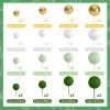 BOUBONI 48 Pcs Cake Topper Decorations - Balloon Cupcake Toppers, Foam Balls for Birthday Party Wedding Cake Decorating (Green, Light Green, White, Gold) view 2