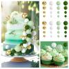 BOUBONI 48 Pcs Cake Topper Decorations - Balloon Cupcake Toppers, Foam Balls for Birthday Party Wedding Cake Decorating (Green, Light Green, White, Gold) view 4
