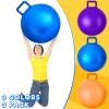 Lewtemi 3 Pcs 29 Inch Bouncing Ball with Handle, Outdoors Hopper Jumping Hopping Ball and Air Pump for Sports Exercise (Orange, Blue, Purple) view 3