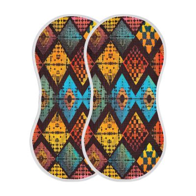 GOODOLD Ethnic Print Muslin Baby Burp Cloths - Super Absorbent and Soft Burping Rags - Cotton Burp Clothes Set for Boys and Girls, 2 Pack