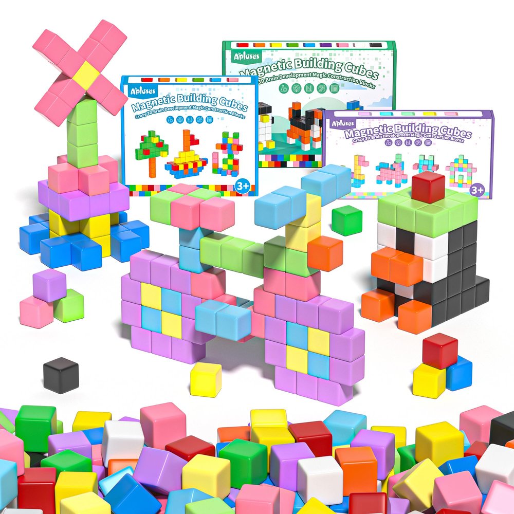 Apluses 128PCS Magnet Toys for Girls Boys, Sensory STEM Magnetic Blocks Building Toys for Kids, Preschool Learning Montessori Toys for 3+ Year Old, Toddler Age 3-5 5-7