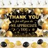 We Appreciate You Thank You Decorations Black & Gold Thank You Banner Backdrop Employee & Staff Appreciation Gifts for Pastor, Teacher, Doctor & Retirement Party Decor view 1