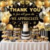 We Appreciate You Thank You Decorations Black & Gold Thank You Banner Backdrop Employee & Staff Appreciation Gifts for Pastor, Teacher, Doctor & Retirement Party Decor view 3