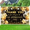 We Appreciate You Thank You Decorations Black & Gold Thank You Banner Backdrop Employee & Staff Appreciation Gifts for Pastor, Teacher, Doctor & Retirement Party Decor view 4