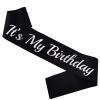 LXYXUUN It's My Birthday Sash Black, Silver Foil Birthday Sash for Women or Men 16th 18th 21st 30th Bday Sash Gift Ideas Funny Birthday Party Decorations view 1