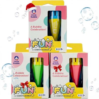Uncle Bubble Blower for Kids and Toddlers 3, Uncle Bubble Mini Bubble Blower 3 Colors Family Set| Blow Thousands of Bubbles a Time