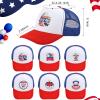 Becfupo 6 Pack Patriotic Hats Bulk, Adjustable 4th of July Hats Trucker Hats For Men Women 4th of July Decoration, Independence Day, Patriotic Events view 2