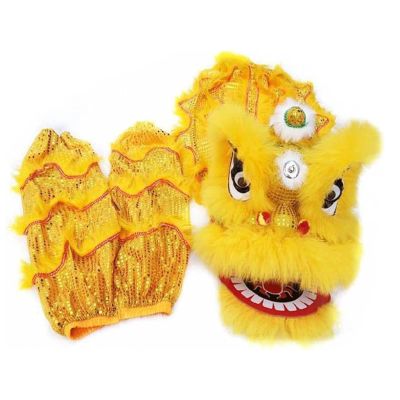 BKEKM Lion Dance Dragon Wool Lion Dance 12 Inch/ 14 Inch Lion Dance Head With Pants Lion Dance Set Lion Mascot Dance Costume