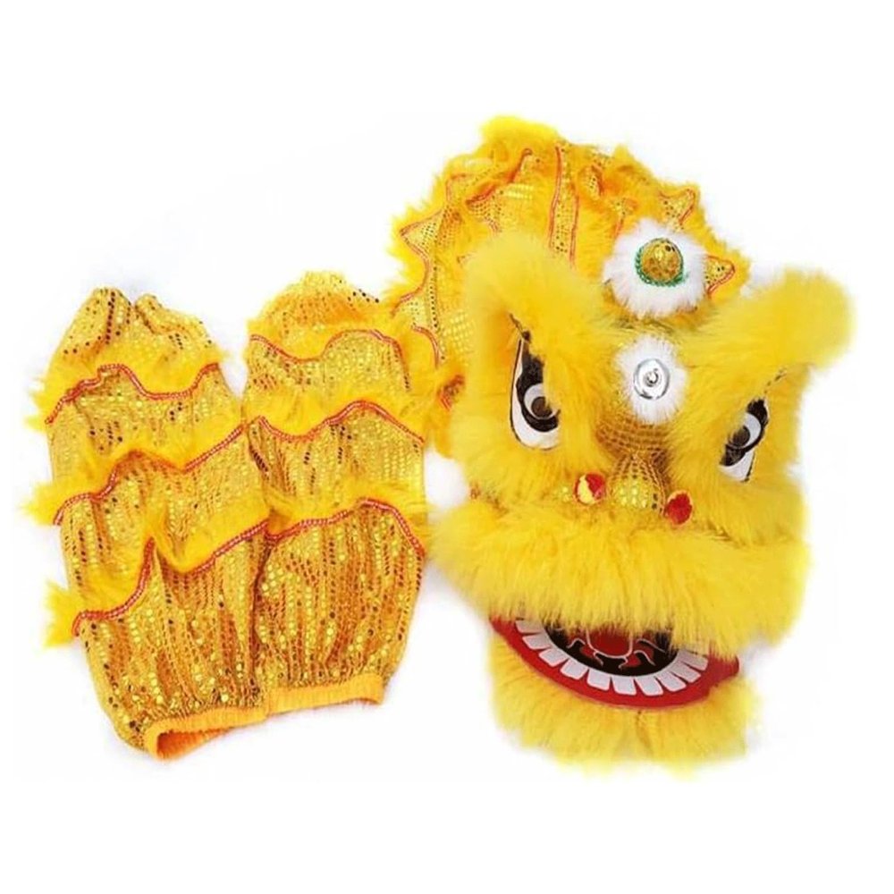 BKEKM Lion Dance Dragon Wool Lion Dance 12 Inch/ 14 Inch Lion Dance Head With Pants Lion Dance Set Lion Mascot Dance Costume