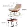zxhrybh Modern Rocking Chairwith Footstool Nursery Rocking ChairsRocker Chair with Rubber Wood Legs, for Living Room Bedroom Offices (Color : Brown, Size : B) view 2