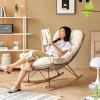 zxhrybh Modern Rocking Chairwith Footstool Nursery Rocking ChairsRocker Chair with Rubber Wood Legs, for Living Room Bedroom Offices (Color : Brown, Size : B) view 3